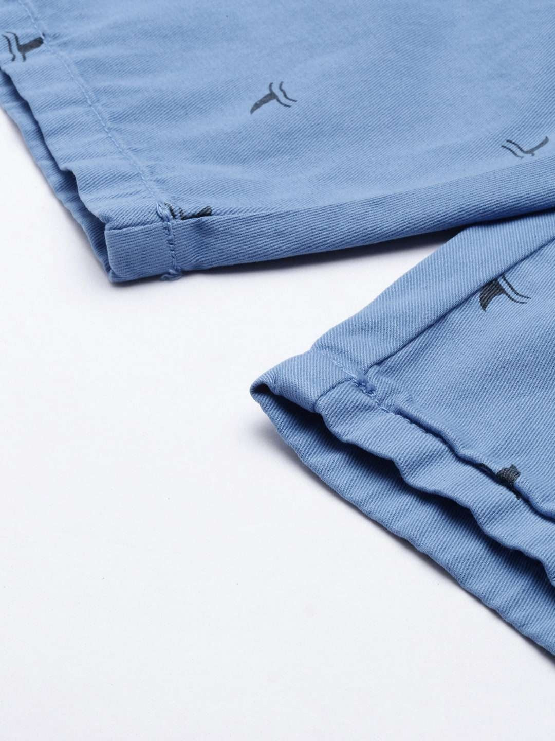 Men's Blue Slim Fit Solid Casual Shorts - Image 8