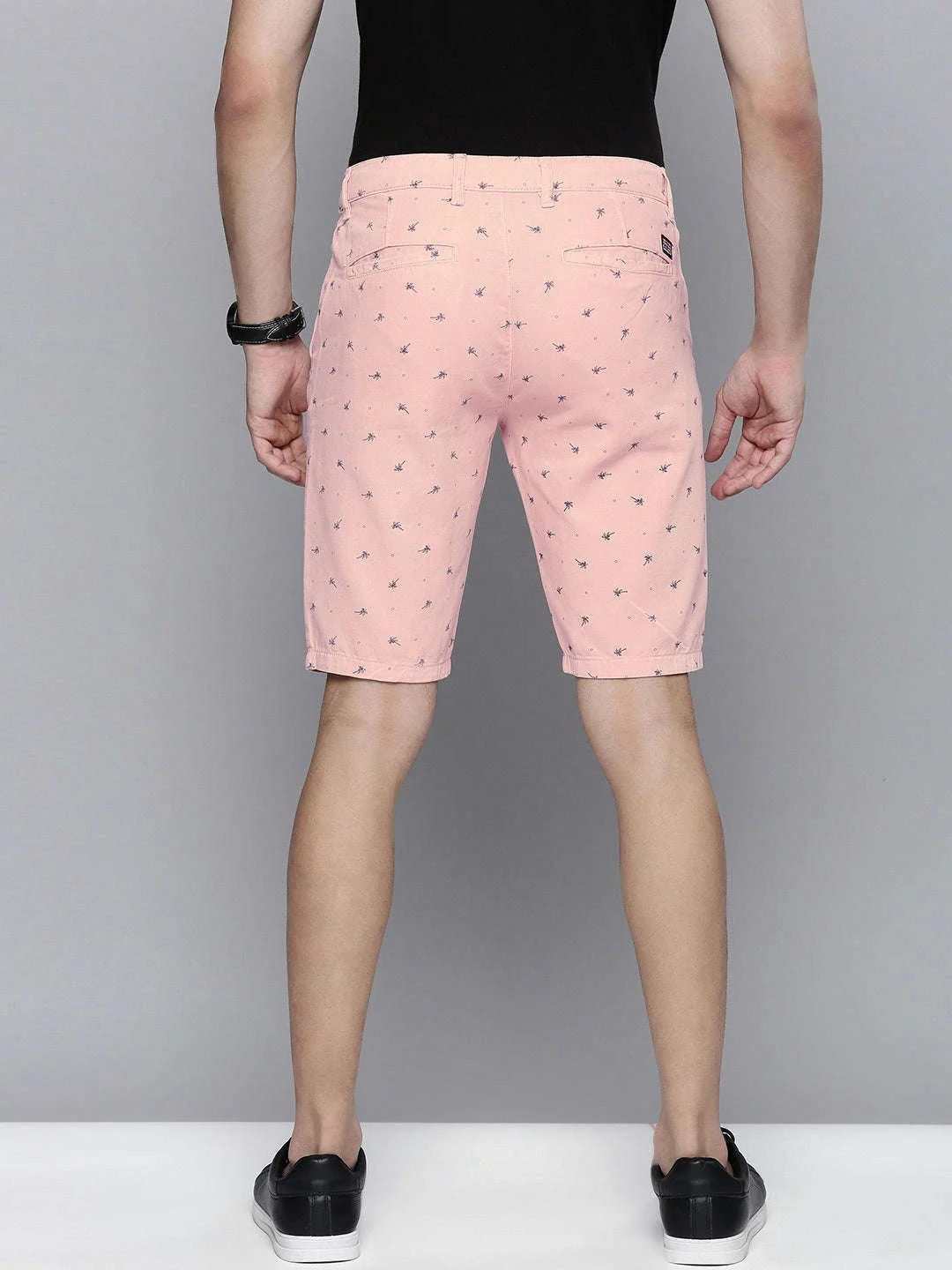 Men's Silver Slim Fit Solid Casual Shorts - Image 4