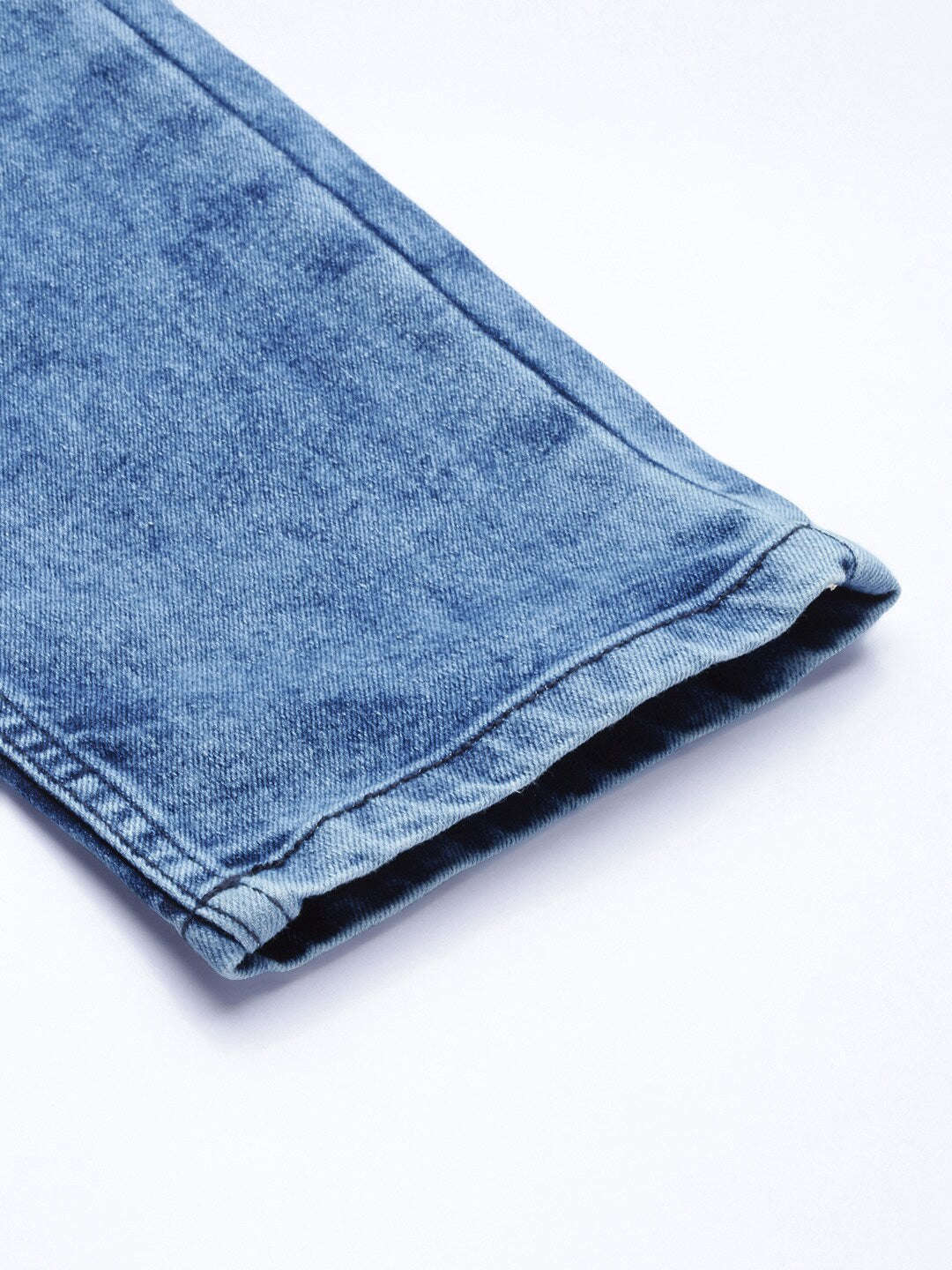 Men's Blue Regular Fit Solid Mid-Rise Stretchable Jeans - Image 7