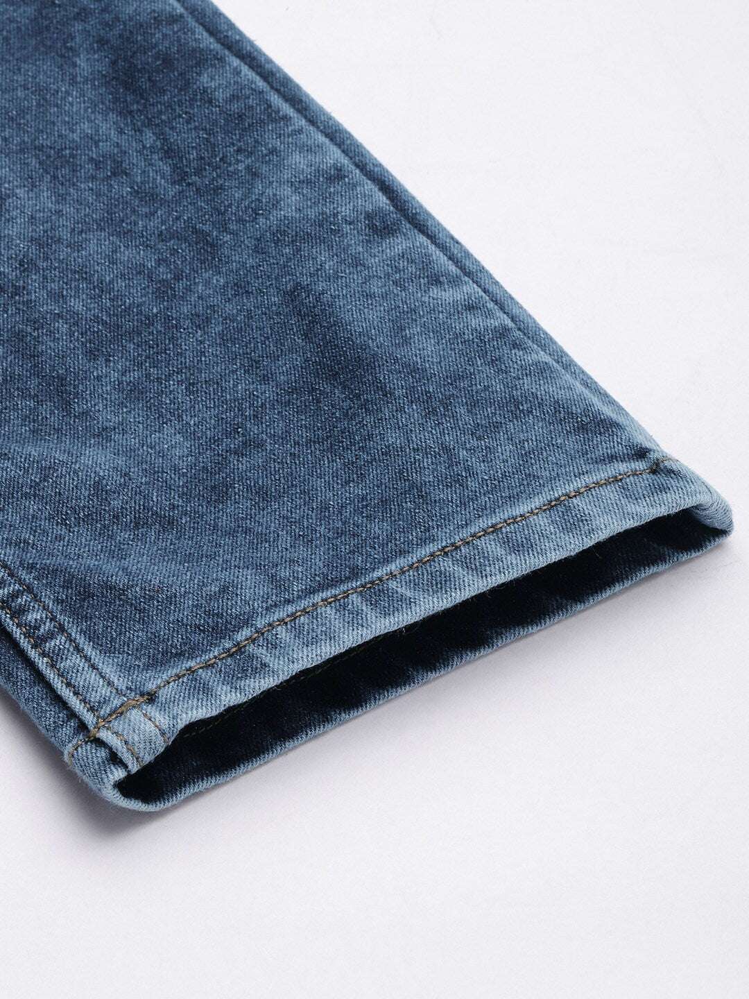 Men's Blue Slim Fit Solid Mid-Rise Stretchable Jeans - Image 7