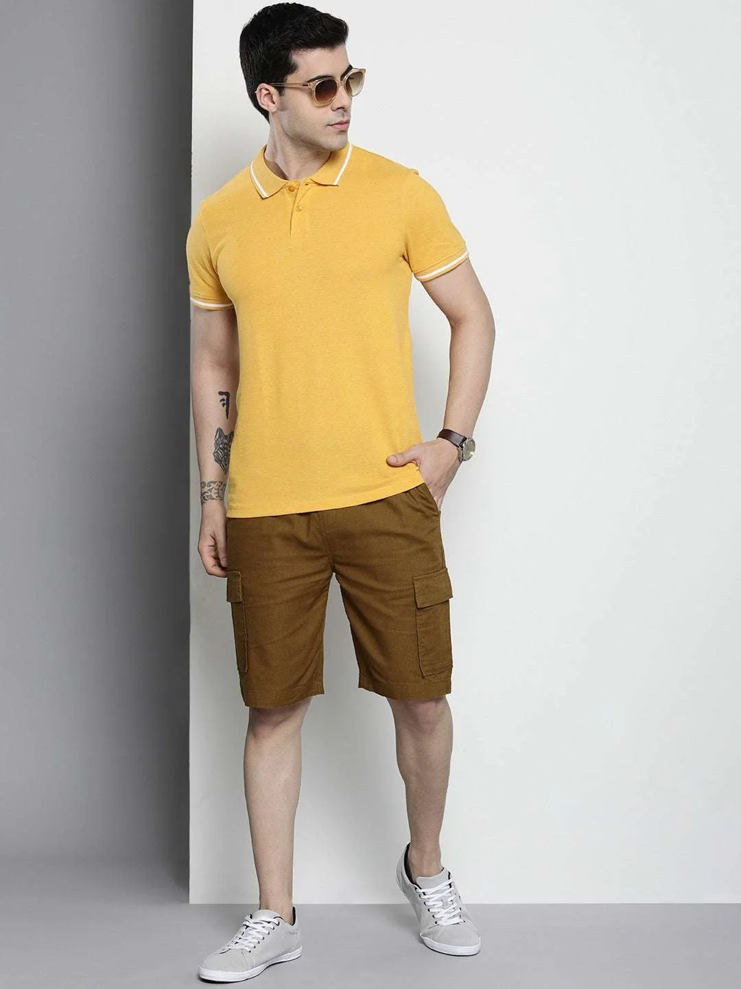 Men's Brown Slim Fit Solid Casual Shorts - Image 6