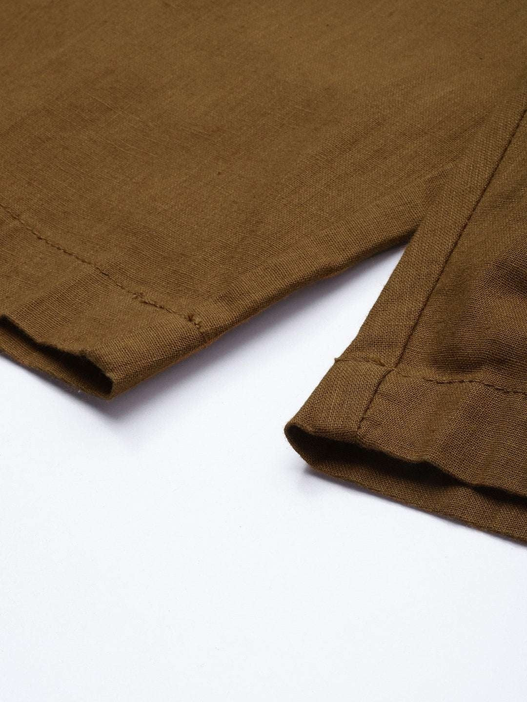 Men's Brown Slim Fit Solid Casual Shorts - Image 8