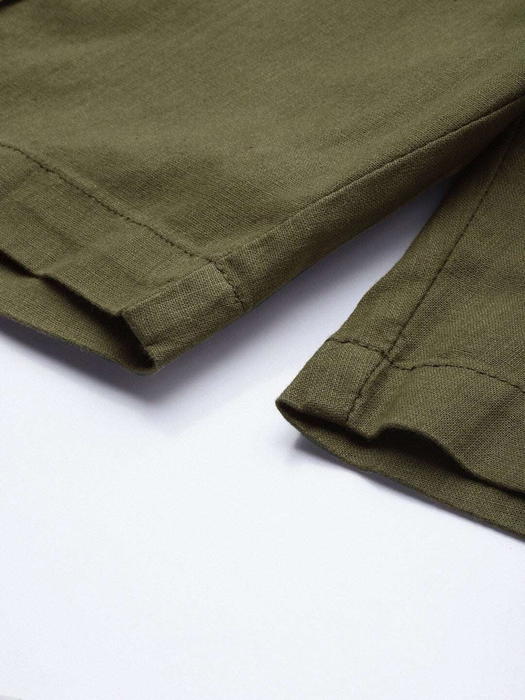 Men's Green Slim Fit Solid Casual Shorts - Image 8
