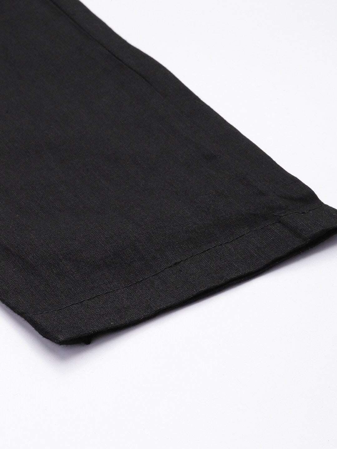 Men's Black Linen Jogger Trouser - Image 7