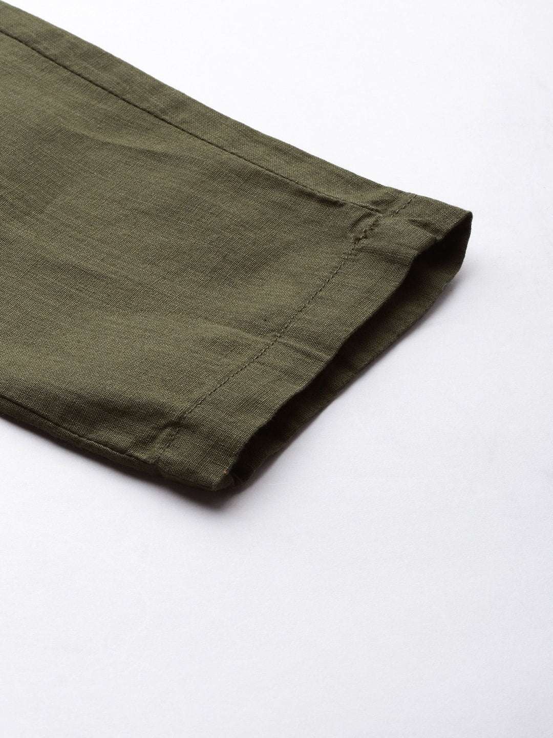 Men's Green Linen Jogger Trouser - Image 7