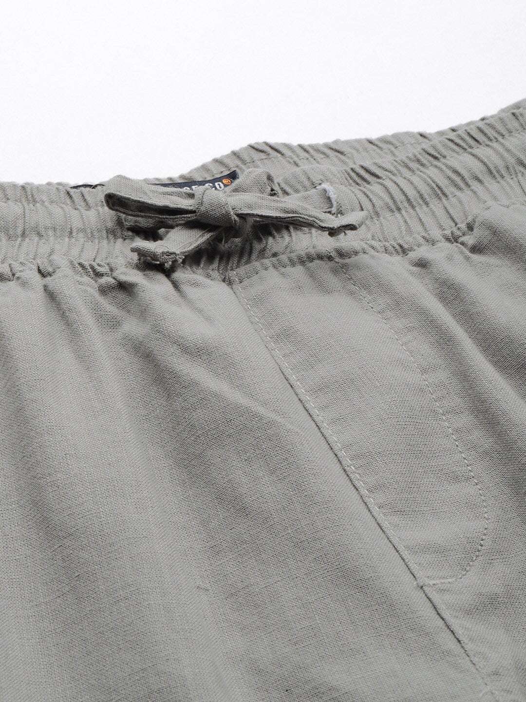Men's Grey Linen Jogger Trouser - Image 4