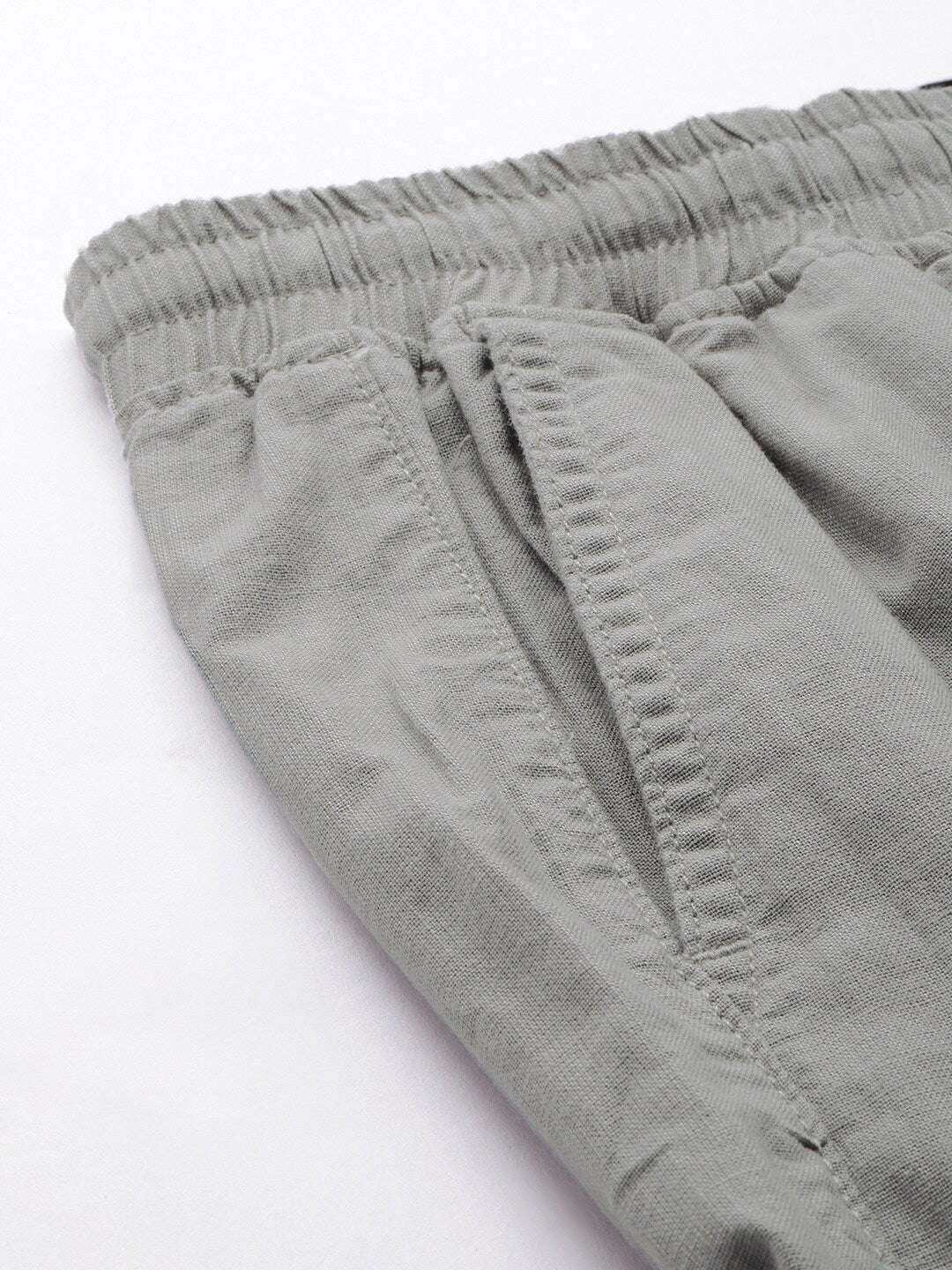 Men's Grey Linen Jogger Trouser - Image 6