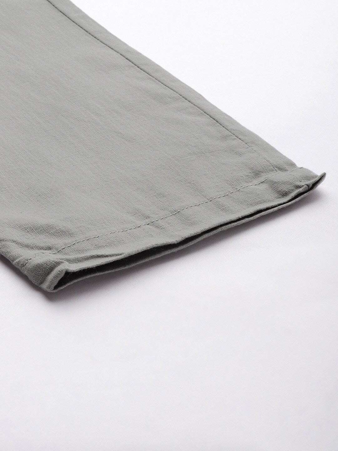 Men's Grey Linen Jogger Trouser - Image 7