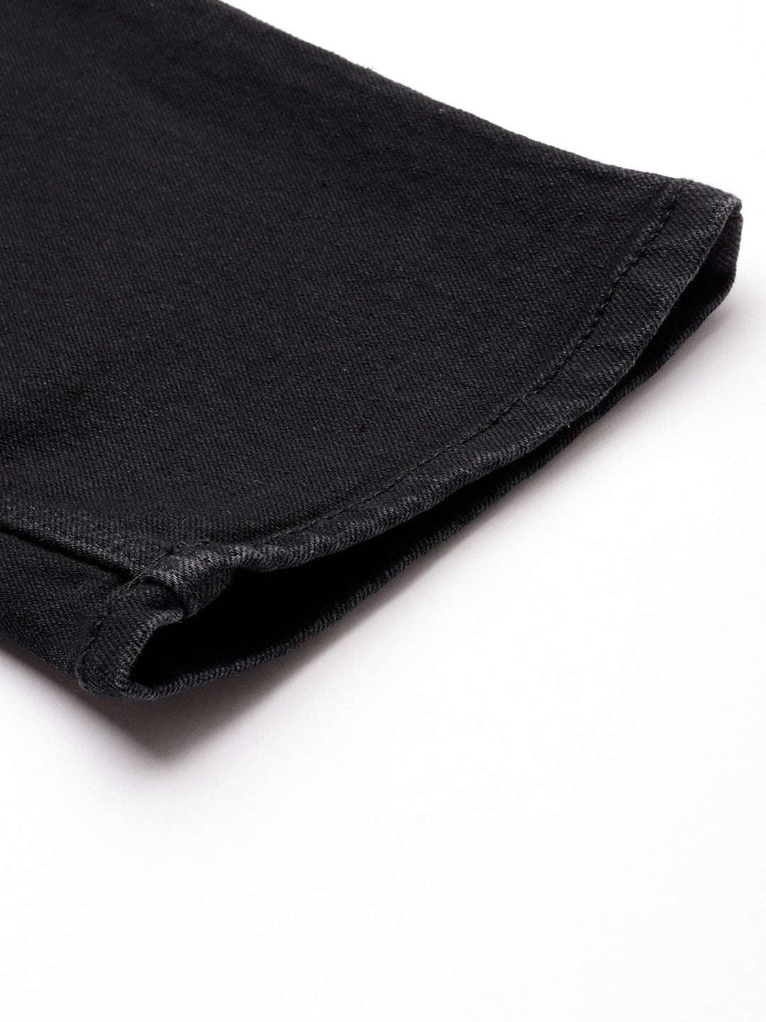 Men's Black Slim Straight Fit Solid Casual Jeans - Image 8