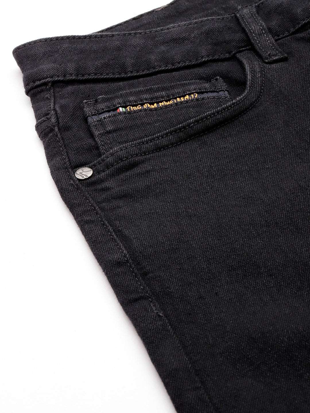 Men's Black Slim Fit Solid Casual Jeans - Image 6