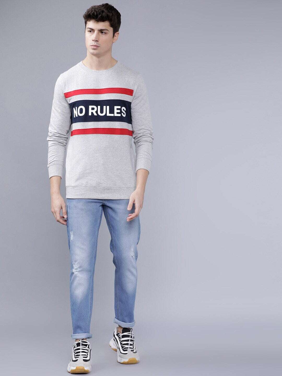 Men's Light Blue Slim Fit Solid Casual Jeans - Image 4