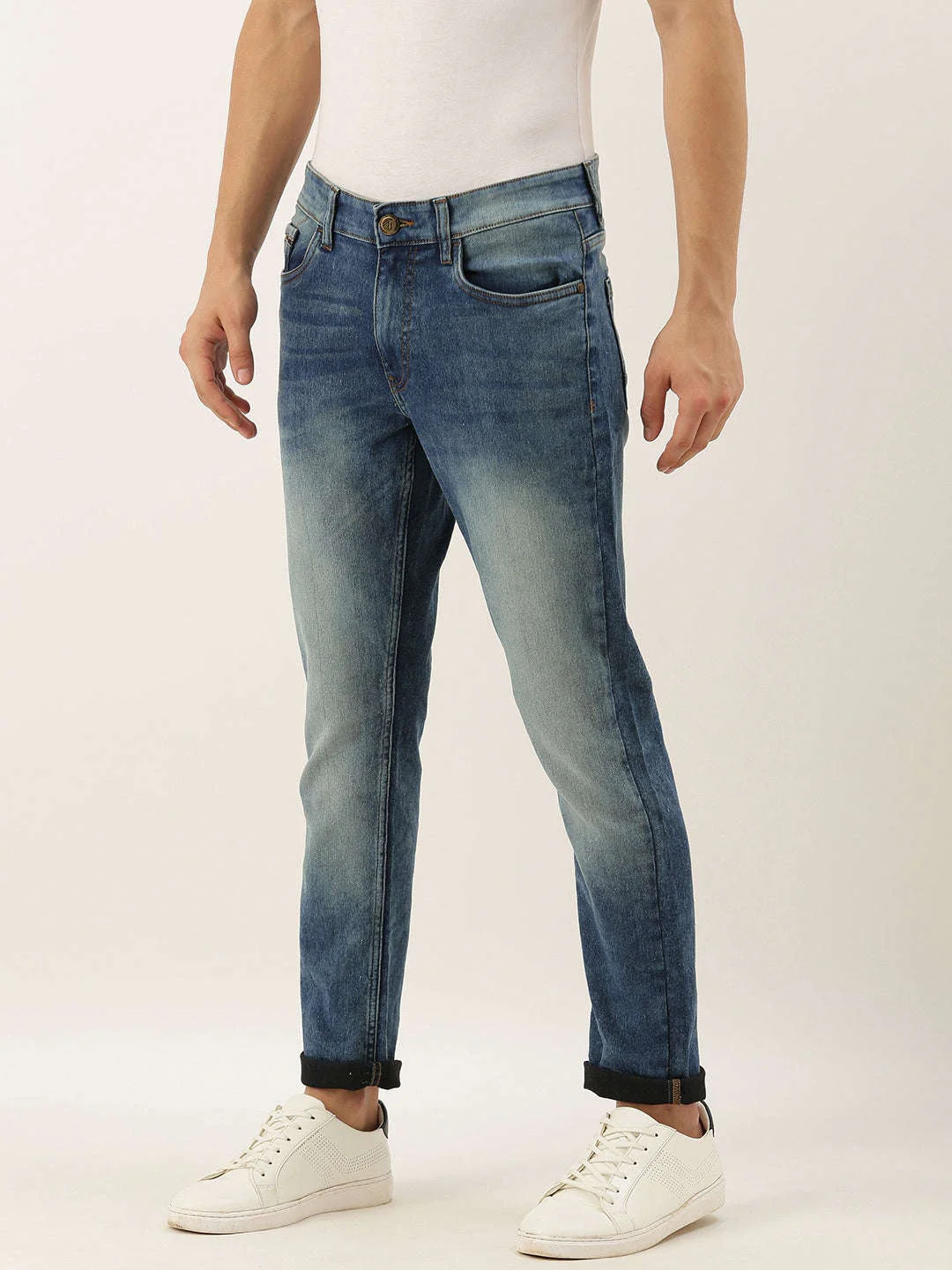 Men's Rag Blue Slim Fit Solid Casual Jeans - Image 2
