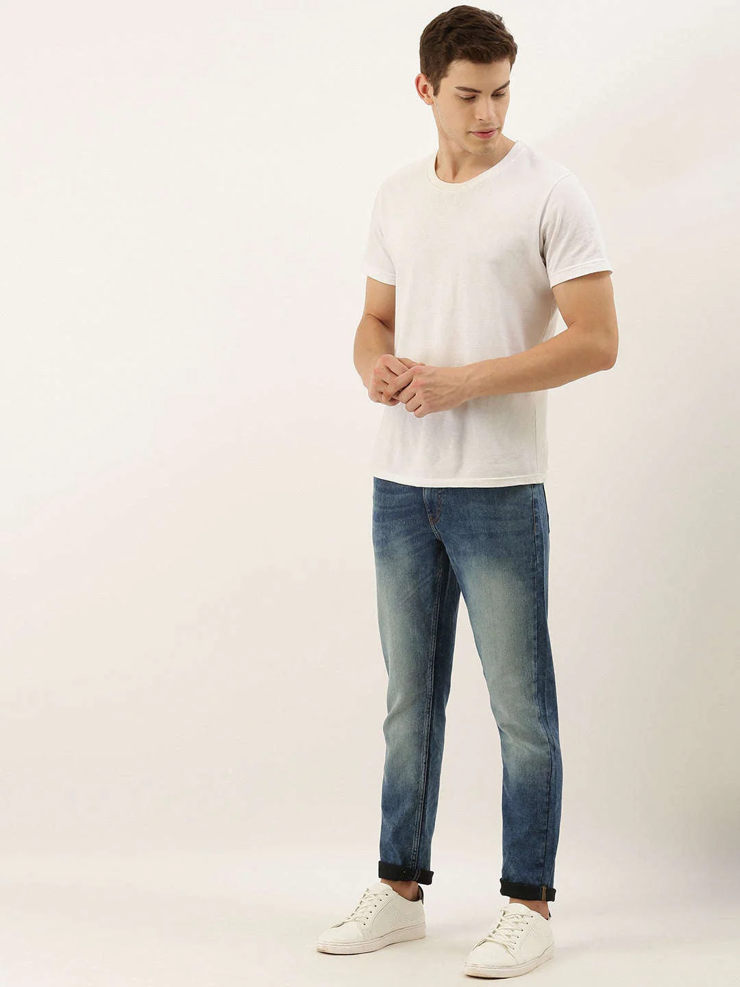 Men's Rag Blue Slim Fit Solid Casual Jeans - Image 5