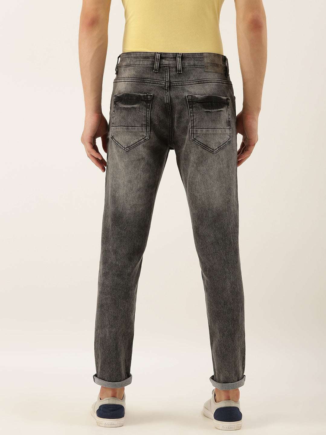 Men's Black Slim Fit Solid Casual Jeans - Image 3