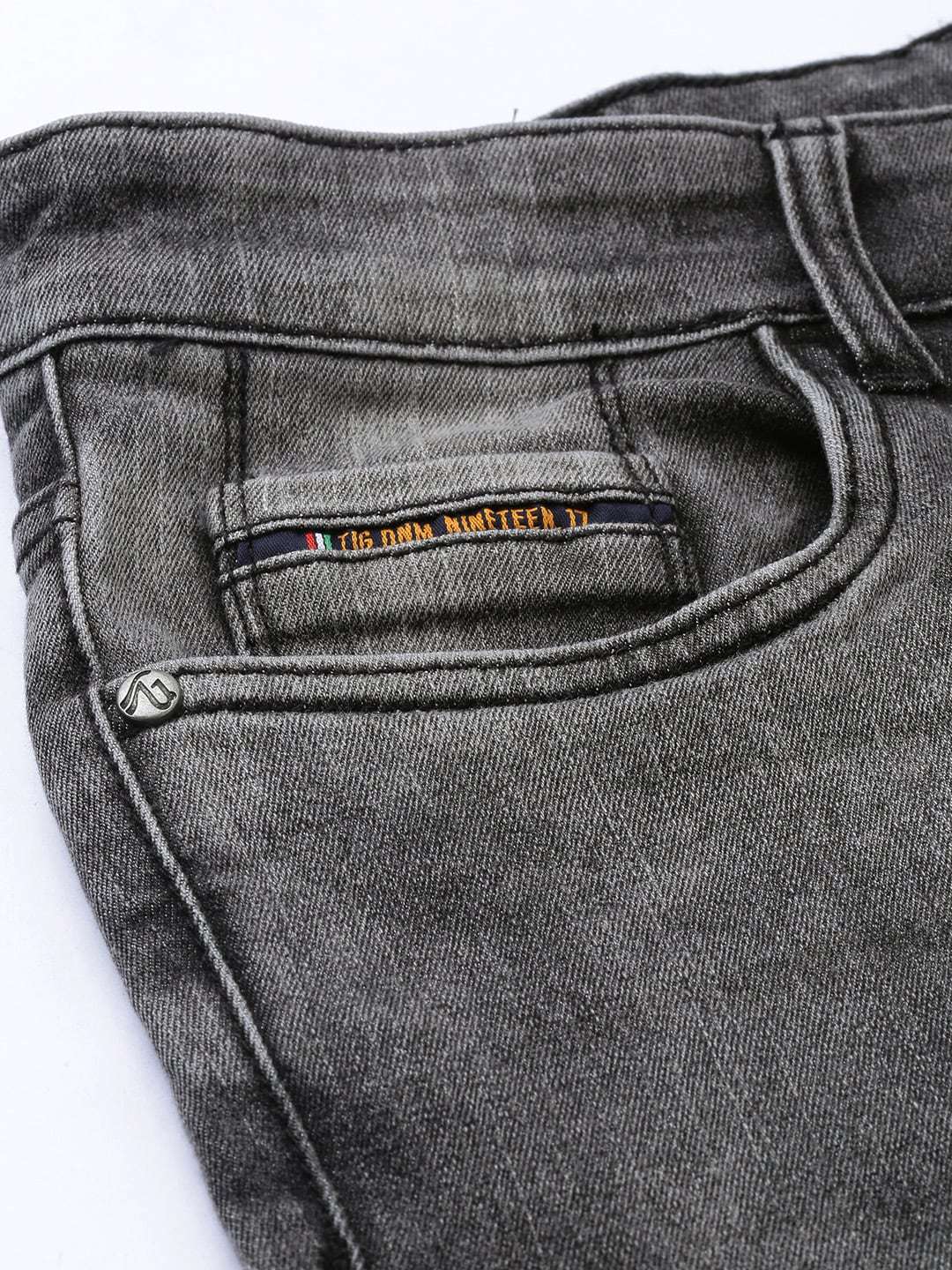 Men's Black Slim Fit Solid Casual Jeans - Image 6