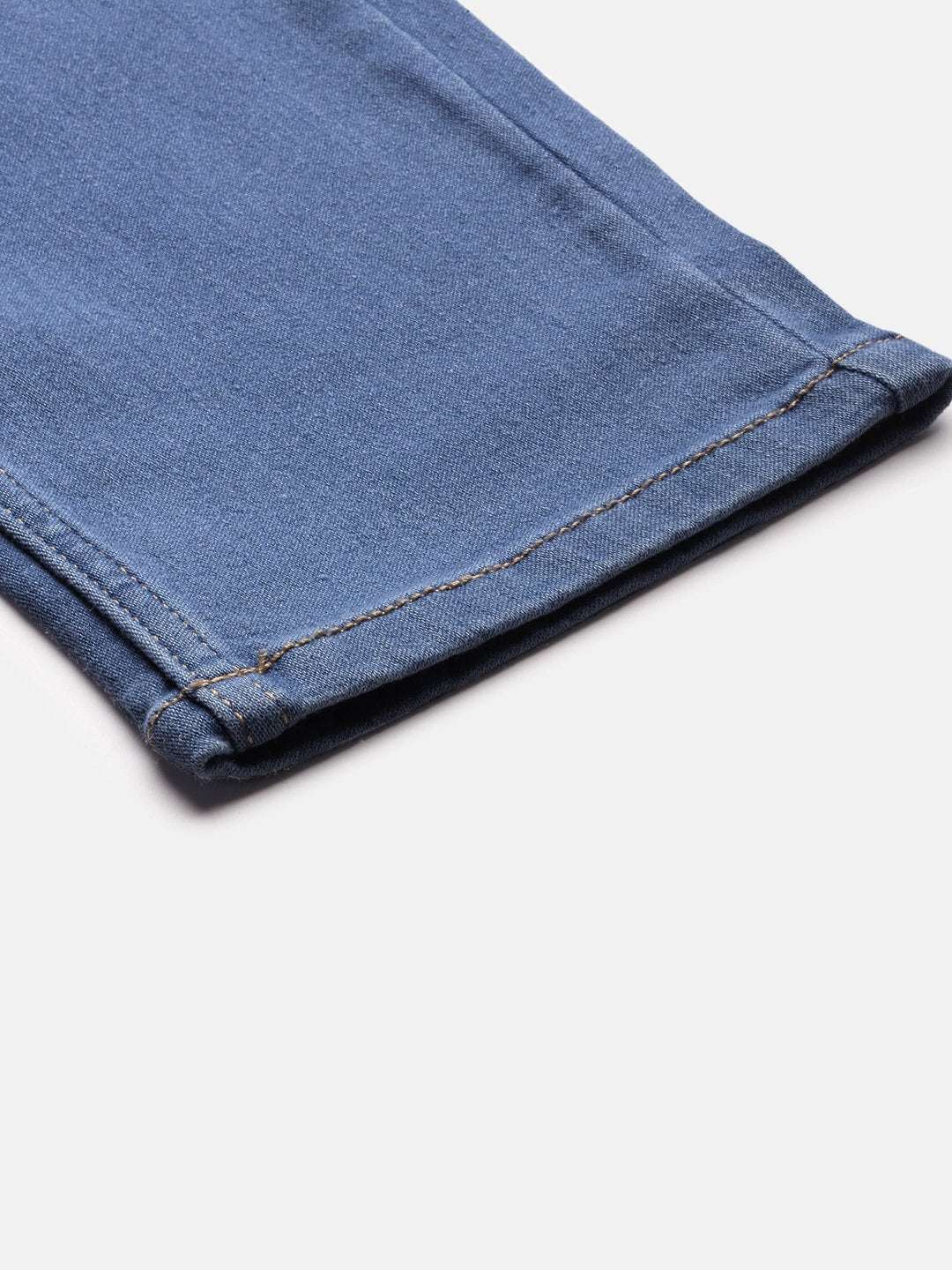 Men's Blue Slim Fit Solid Mid-Rise Jeans - Image 7