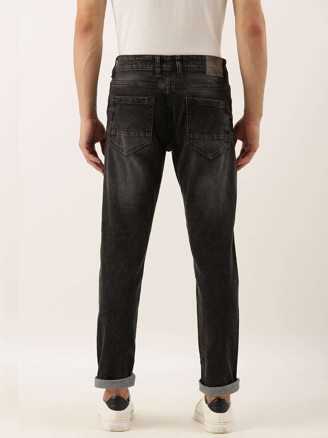 Men's Black Slim Fit Solid Mid-Rise Jeans - Image 3