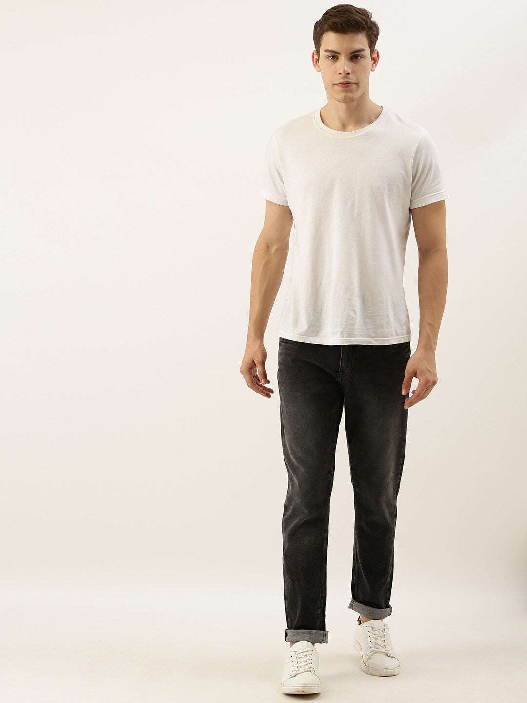 Men's Black Slim Fit Solid Mid-Rise Jeans - Image 5