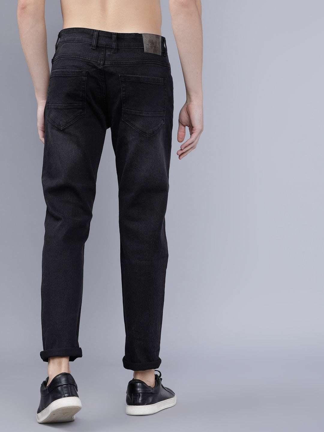 Men's Blue Slim Fit Solid Mid-Rise Jeans - Image 5