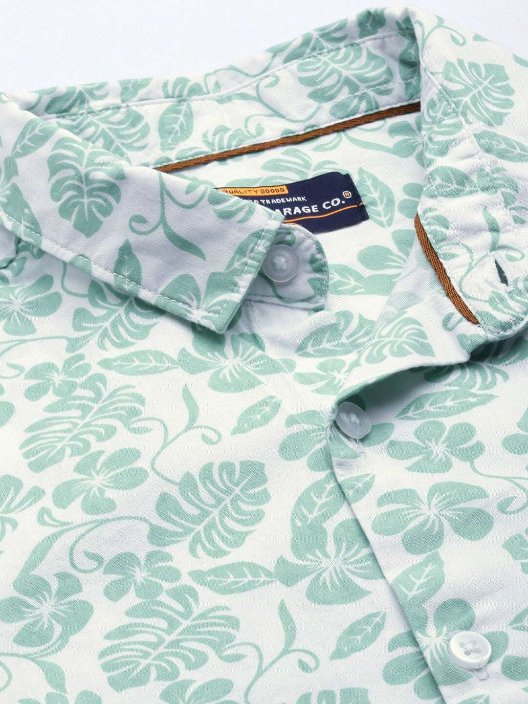 Men's White Slim Fit Graphic Printed Casual Shirt - Image 3