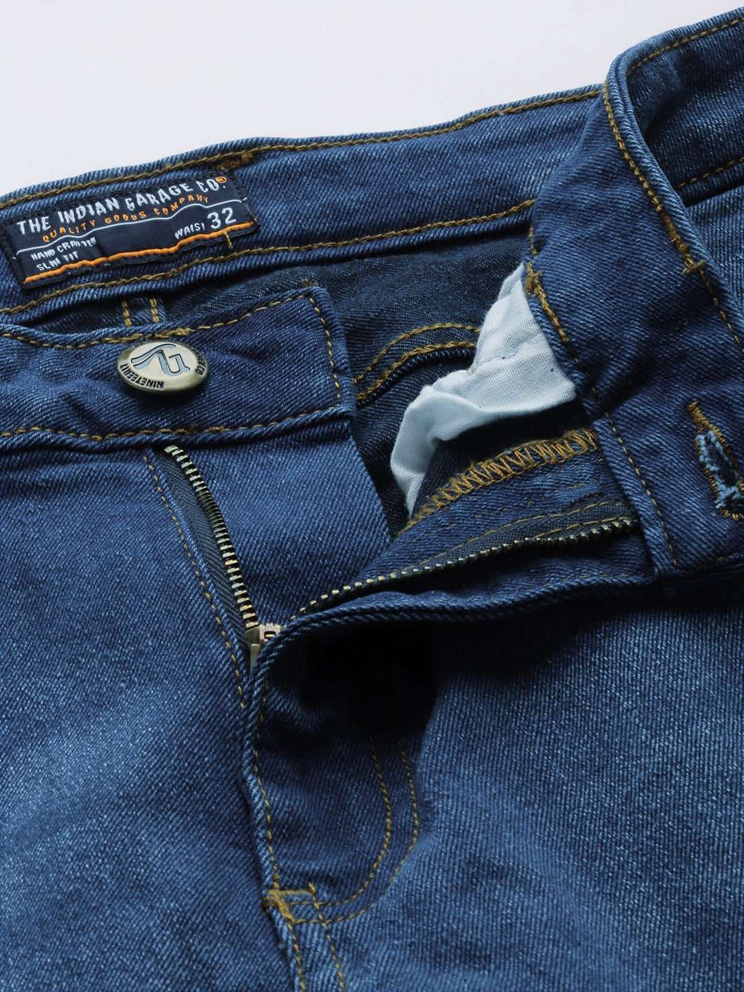 Men's Blue Bootcut Solid Mid-Rise Stretchable Jeans - Image 5