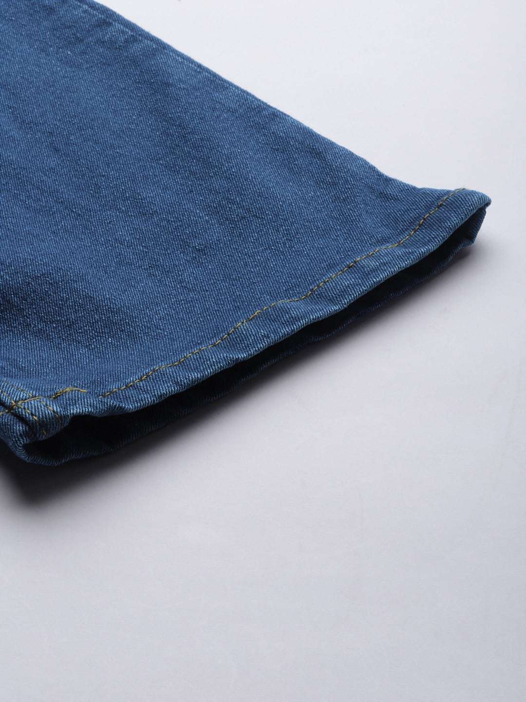 Men's Blue Bootcut Solid Mid-Rise Stretchable Jeans - Image 7