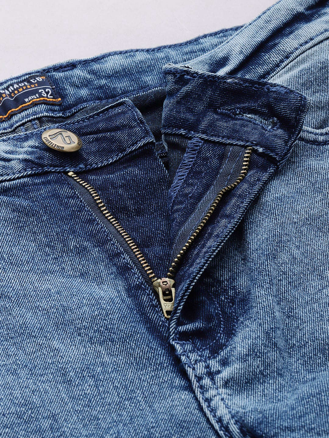 Men's Light Blue Bootcut Fit Solid Casual Jeans - Image 5