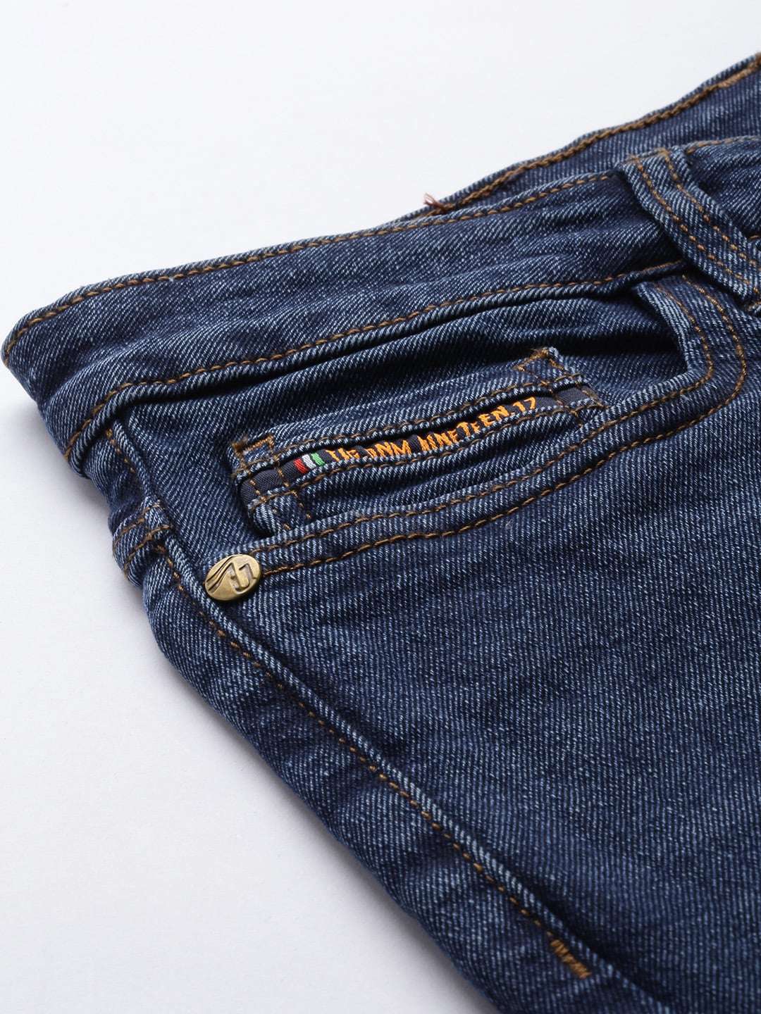 Men's Blue Bootcut Solid Mid-Rise Stretchable Jeans - Image 6
