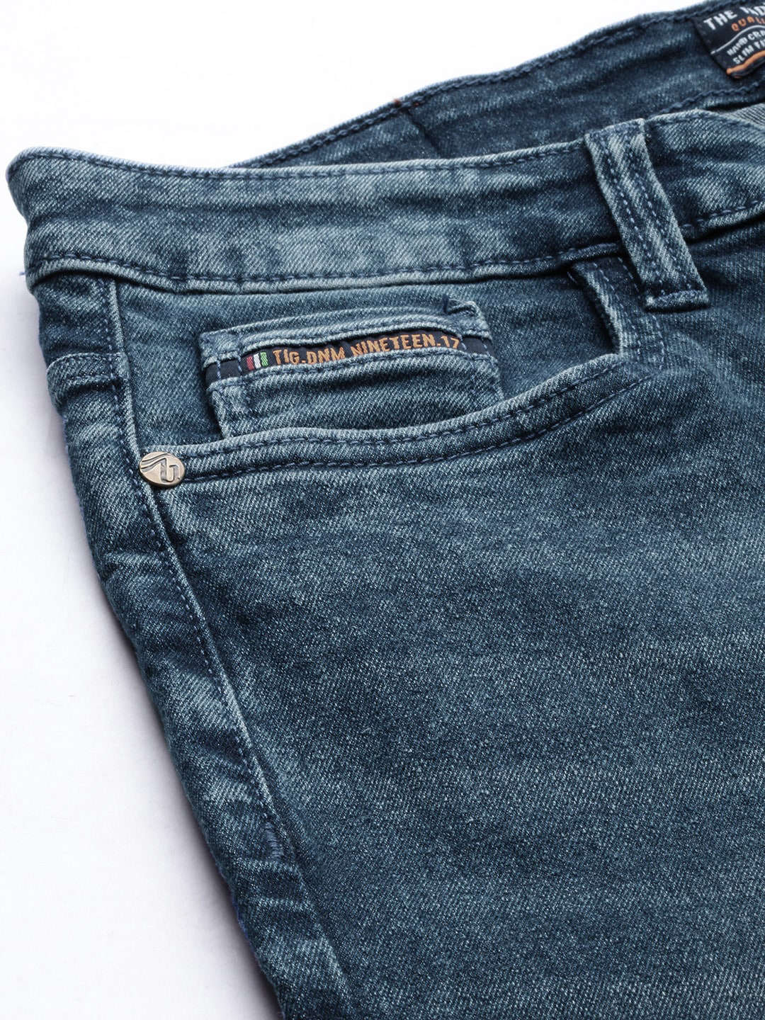 Men's Mid Blue Bootcut Fit Solid Street Wear Jeans - Image 6