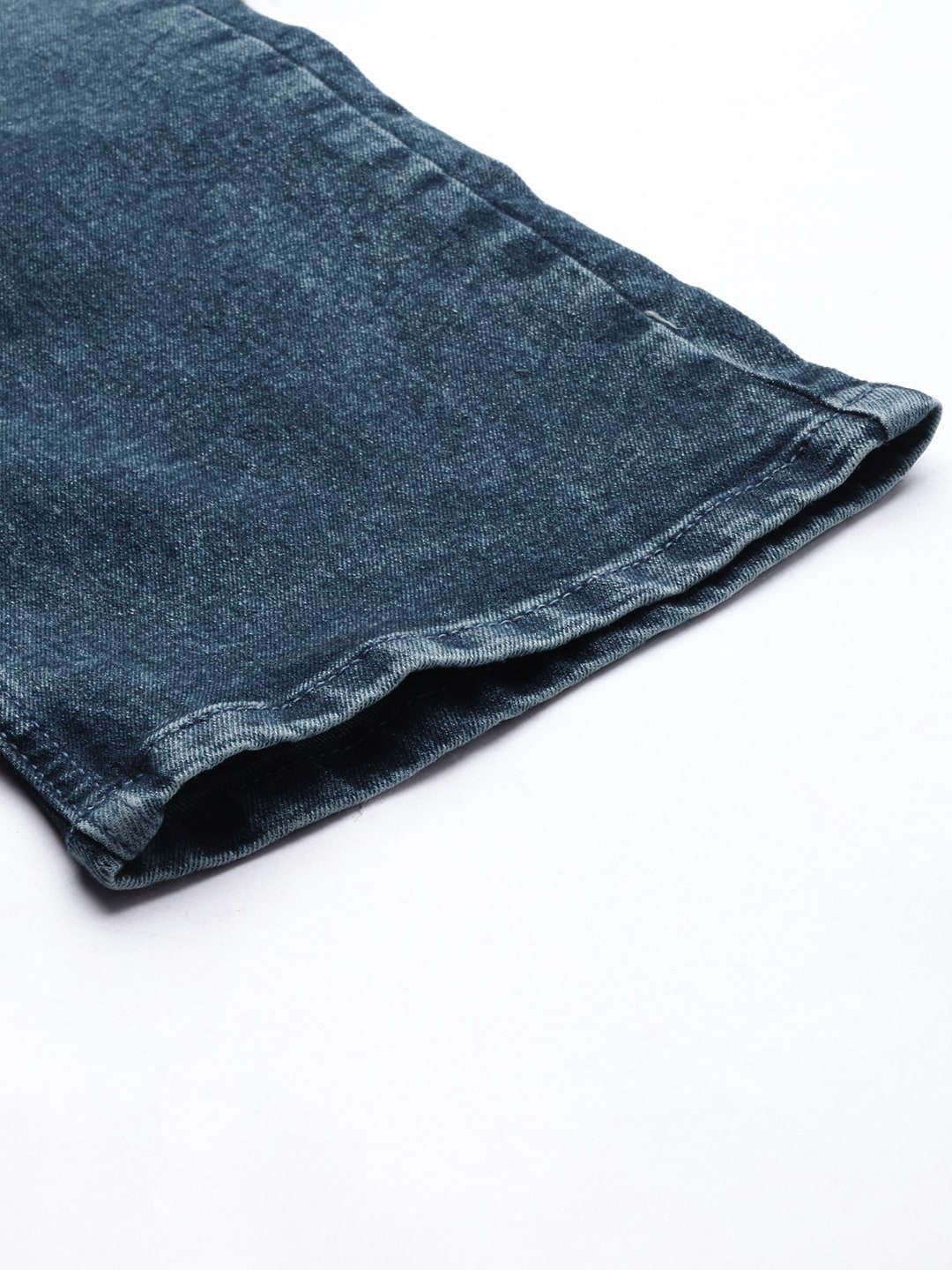 Men's Mid Blue Bootcut Fit Solid Street Wear Jeans - Image 7