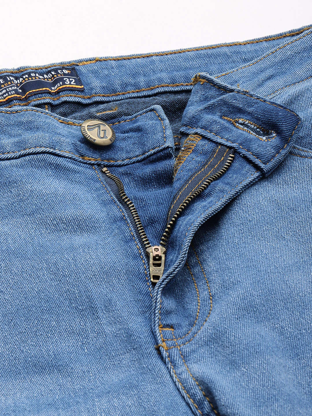 Men's Blue Bootcut Fit Solid Casual Jeans - Image 5