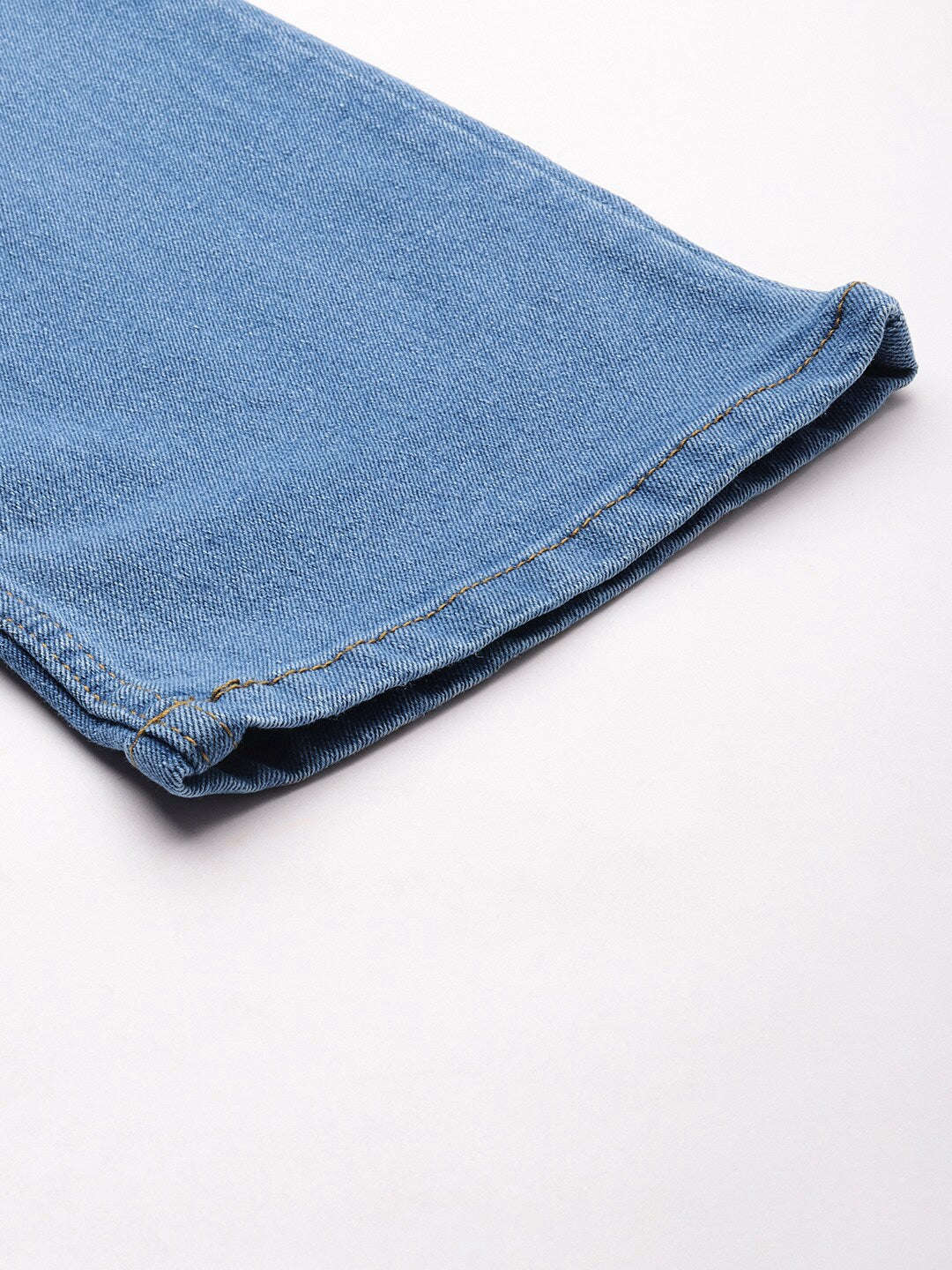 Men's Blue Bootcut Fit Solid Casual Jeans - Image 7