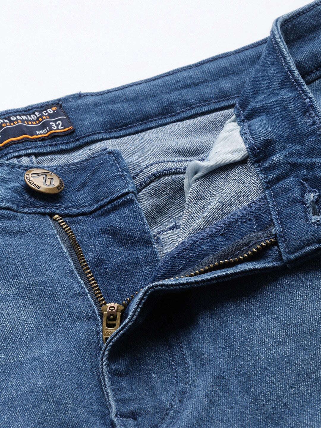 Men's Blue Bootcut Solid Mid-Rise Stretchable Jeans - Image 5