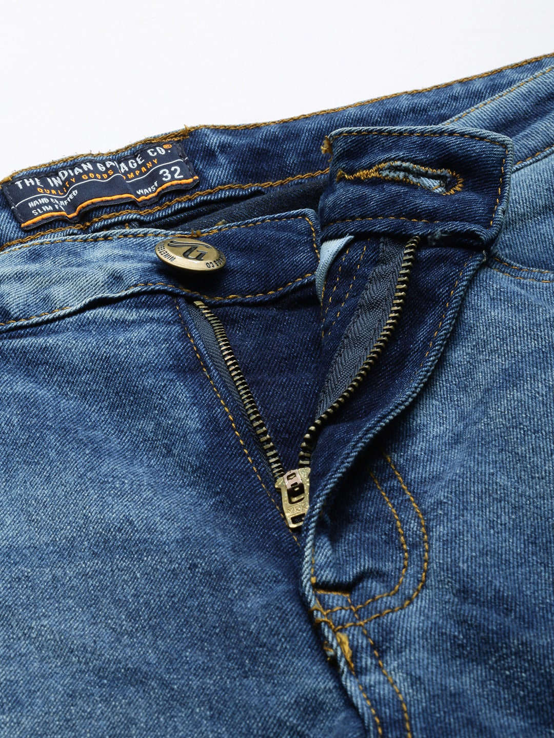 Men's Blue Carrot Fit Solid Mid-Rise Stretchable Jeans - Image 4