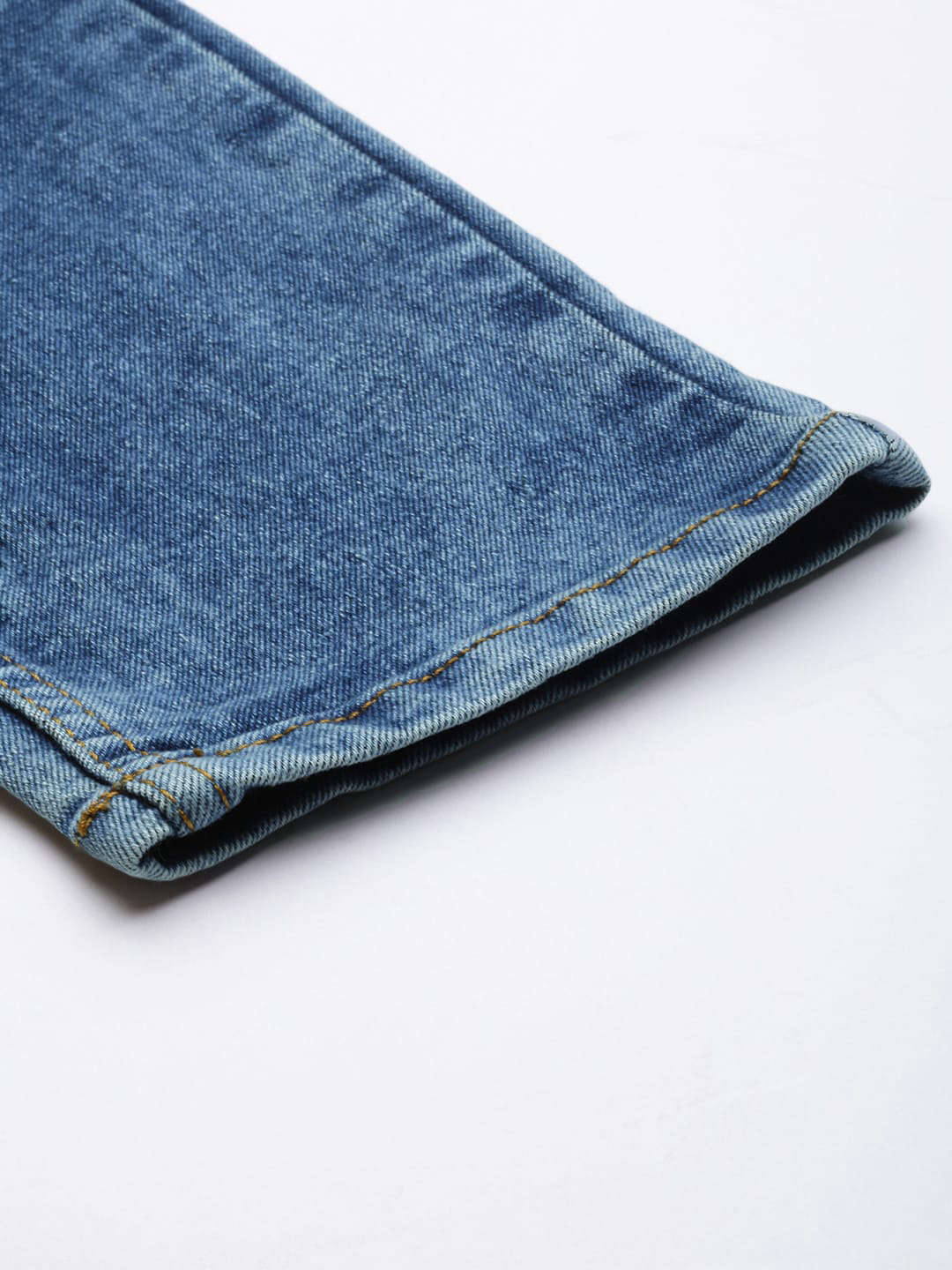 Men's Blue Carrot Fit Solid Mid-Rise Stretchable Jeans - Image 7