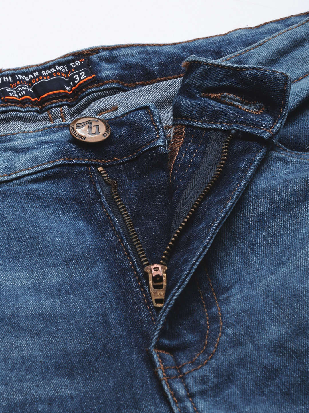 Men's Blue Carrot Fit Solid Mid-Rise Stretchable Jeans - Image 5