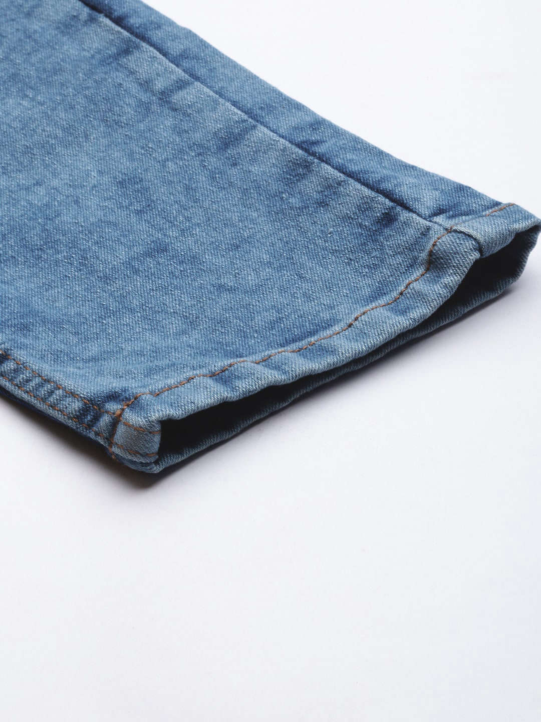 Men's Blue Carrot Fit Solid Mid-Rise Stretchable Jeans - Image 7