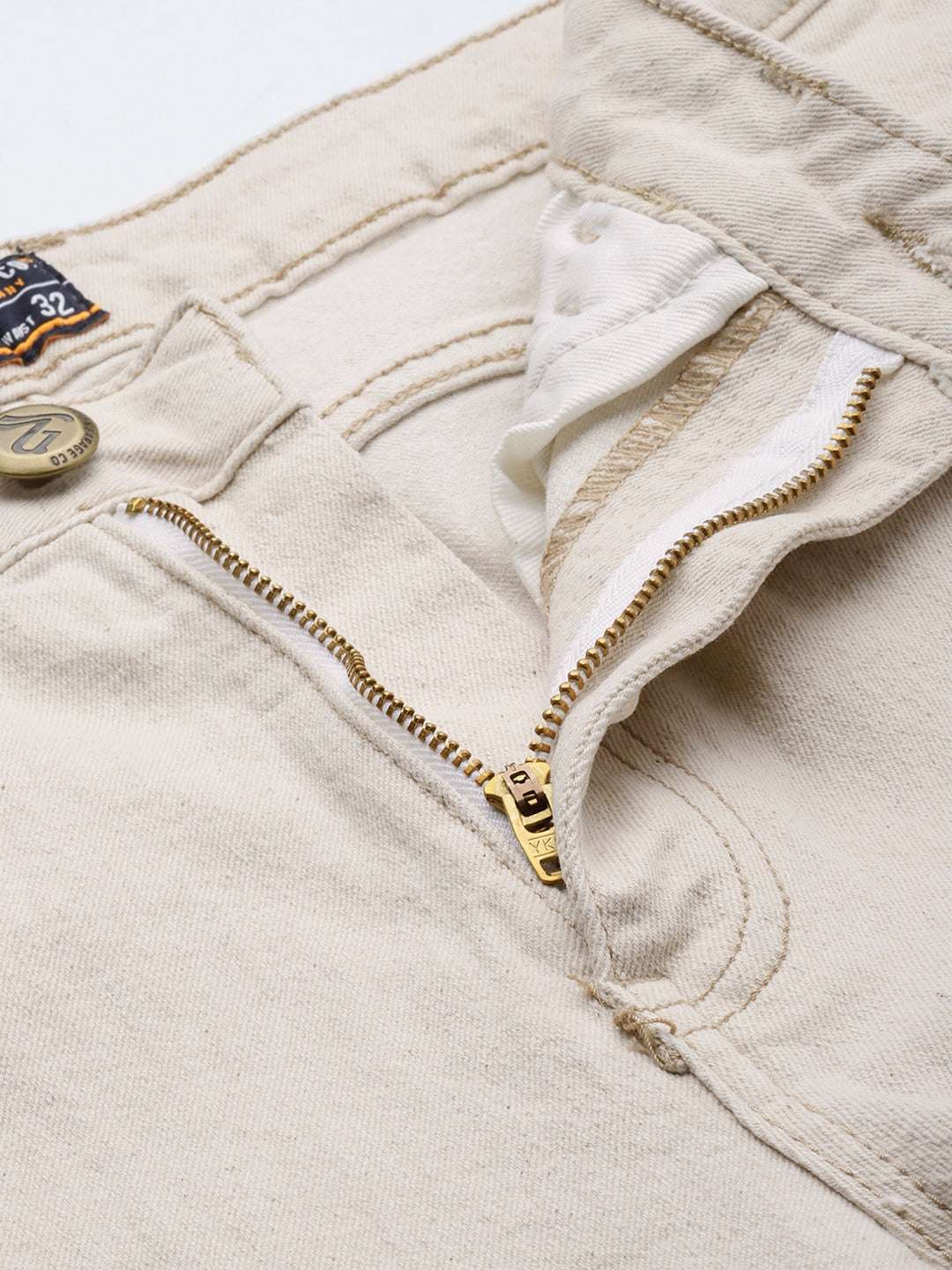Men's White Carrot Fit Solid Mid-Rise Stretchable Jeans - Image 6