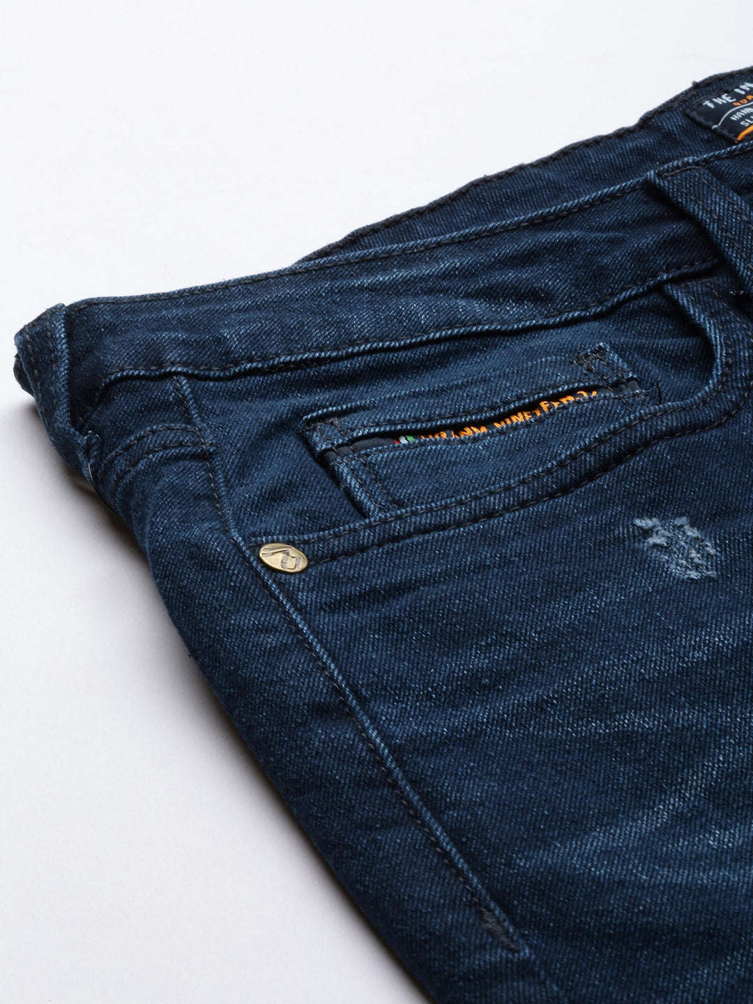Men's Blue Carrot Fit Solid Mid-Rise Stretchable Jeans - Image 6
