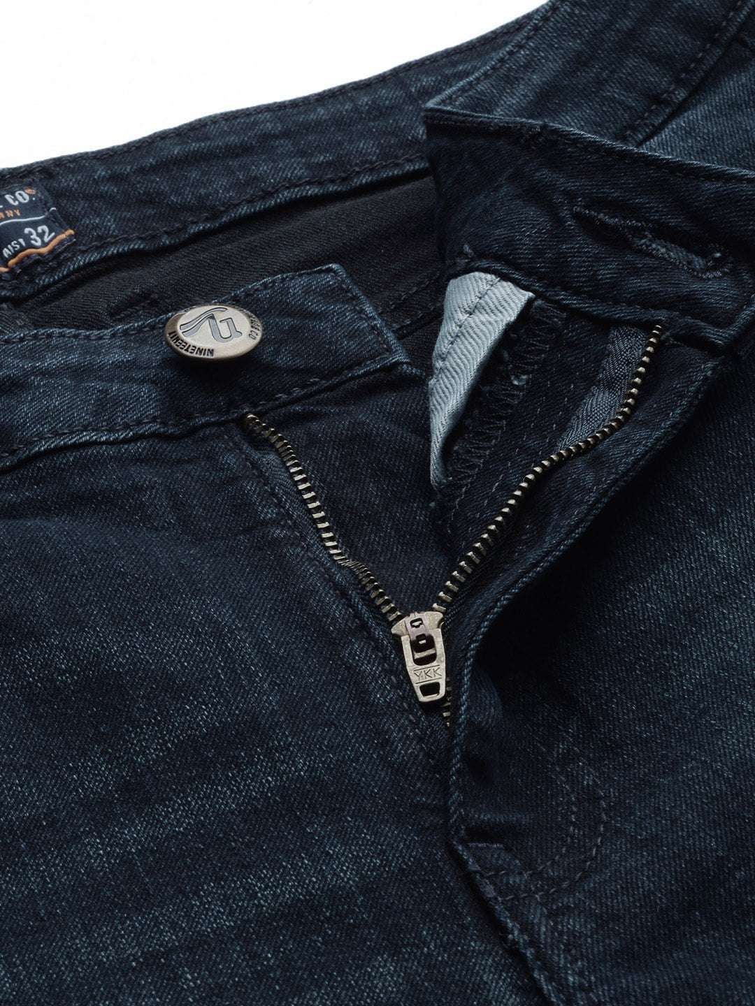 Men's Blue Skinny Fit Solid Mid-Rise Stretchable Jeans - Image 5