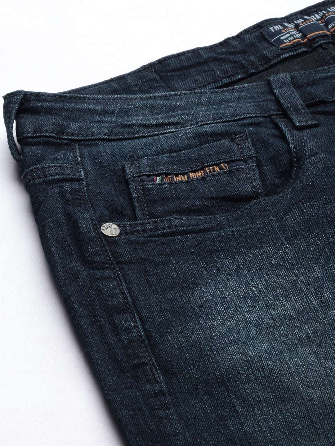 Men's Blue Skinny Fit Solid Mid-Rise Stretchable Jeans - Image 6