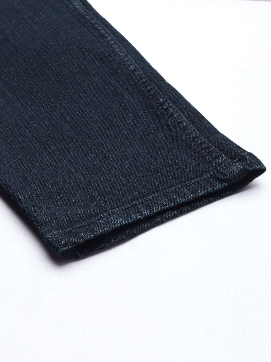 Men's Blue Skinny Fit Solid Mid-Rise Stretchable Jeans - Image 7