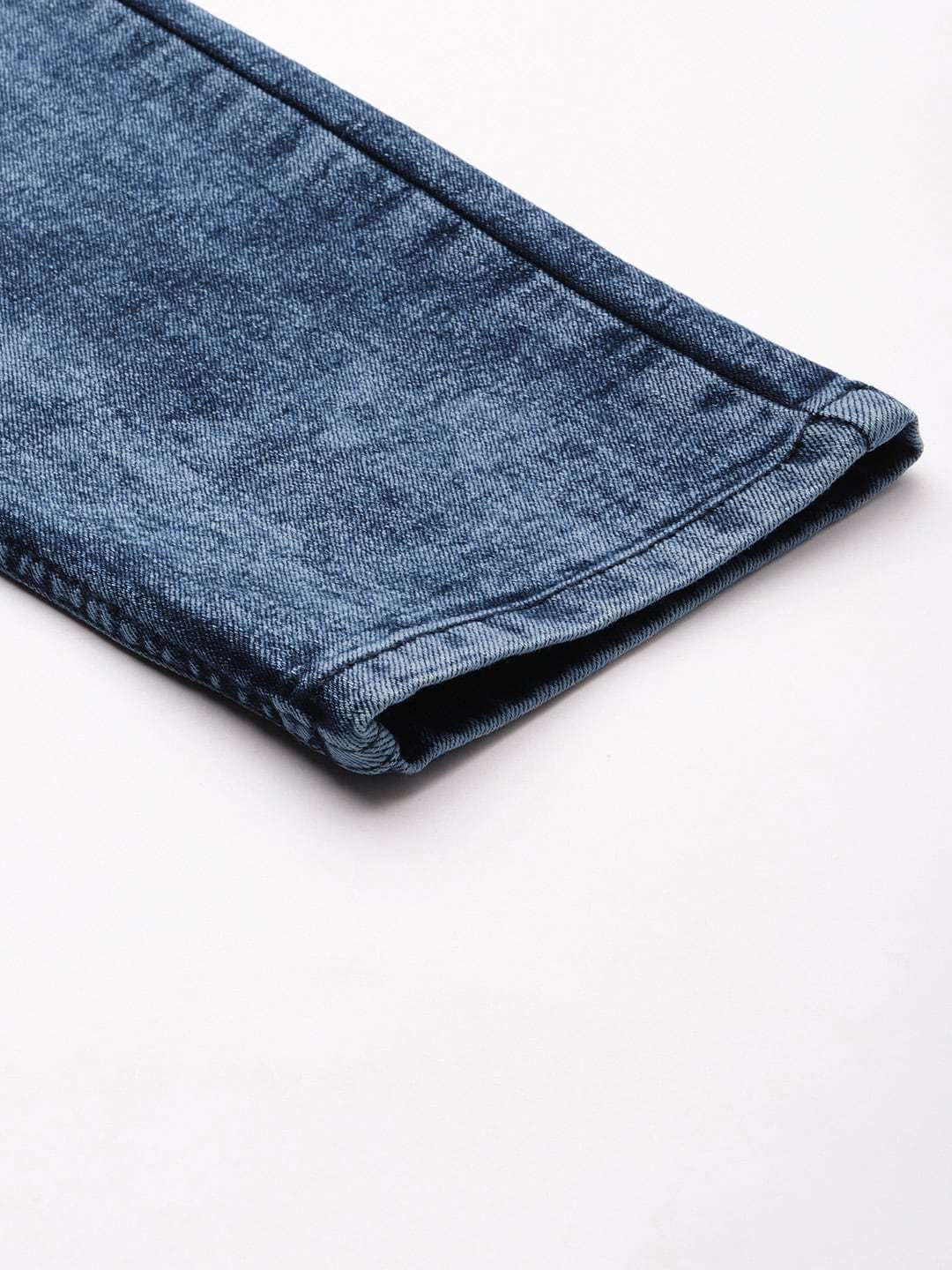 Men's Blue Skinny Fit Solid Mid-Rise Stretchable Jeans - Image 7