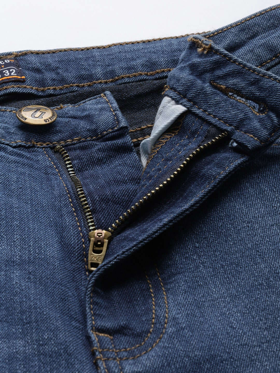 Men's Blue Skinny Fit Solid Mid-Rise Stretchable Jeans - Image 4