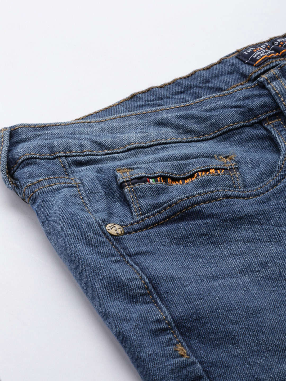 Men's Blue Skinny Fit Solid Mid-Rise Stretchable Jeans - Image 6