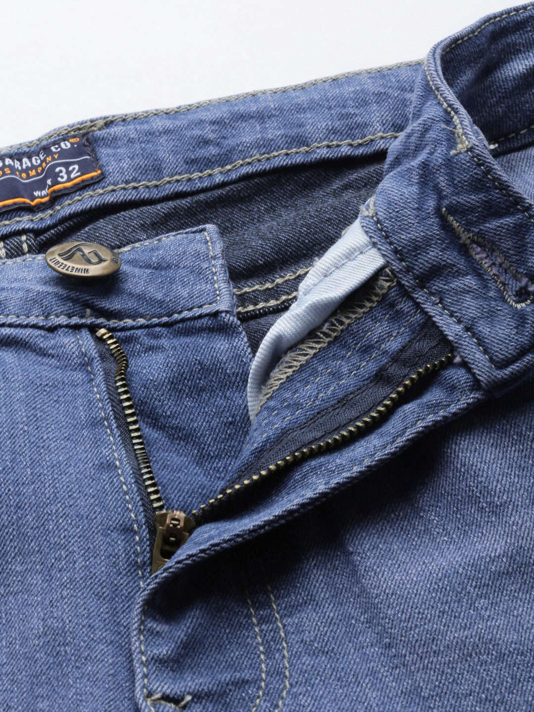 Men's Light Blue Skinny Fit Solid Casual Jeans - Image 4
