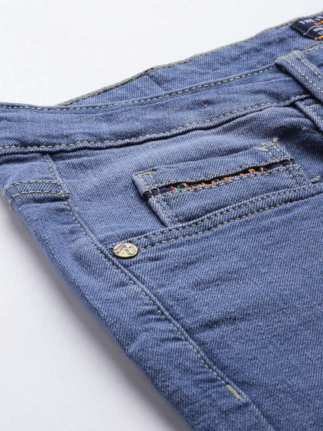 Men's Light Blue Skinny Fit Solid Casual Jeans - Image 6