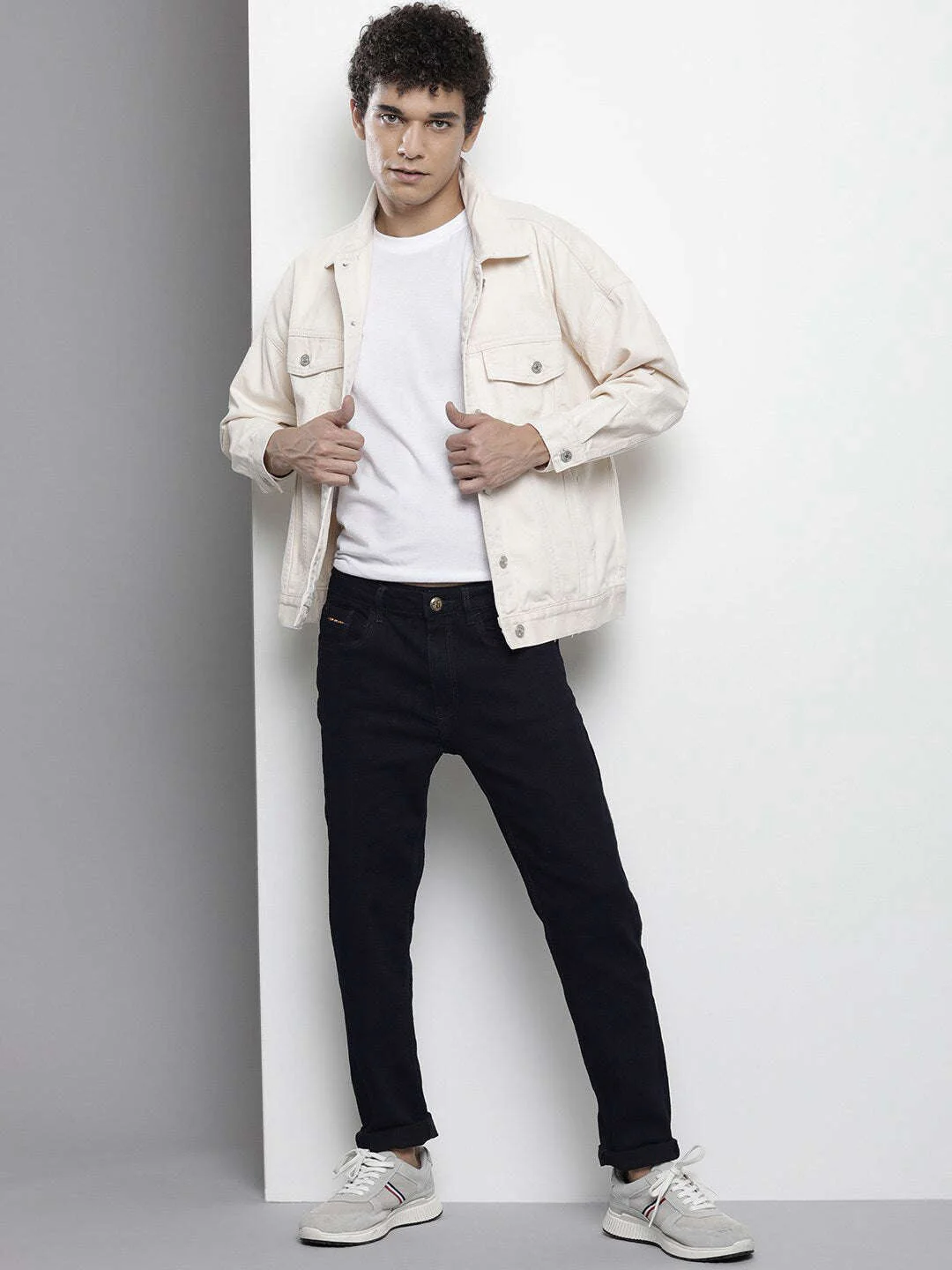 Men's Blue Skinny Fit Solid Mid-Rise Stretchable Jeans - Image 4