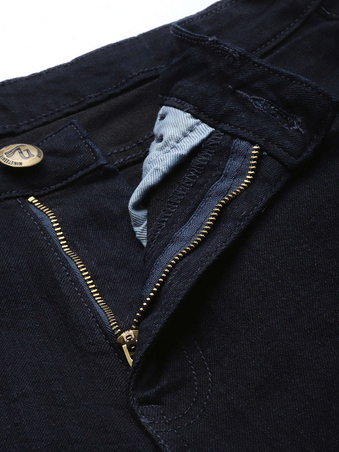 Men's Blue Skinny Fit Solid Mid-Rise Stretchable Jeans - Image 5