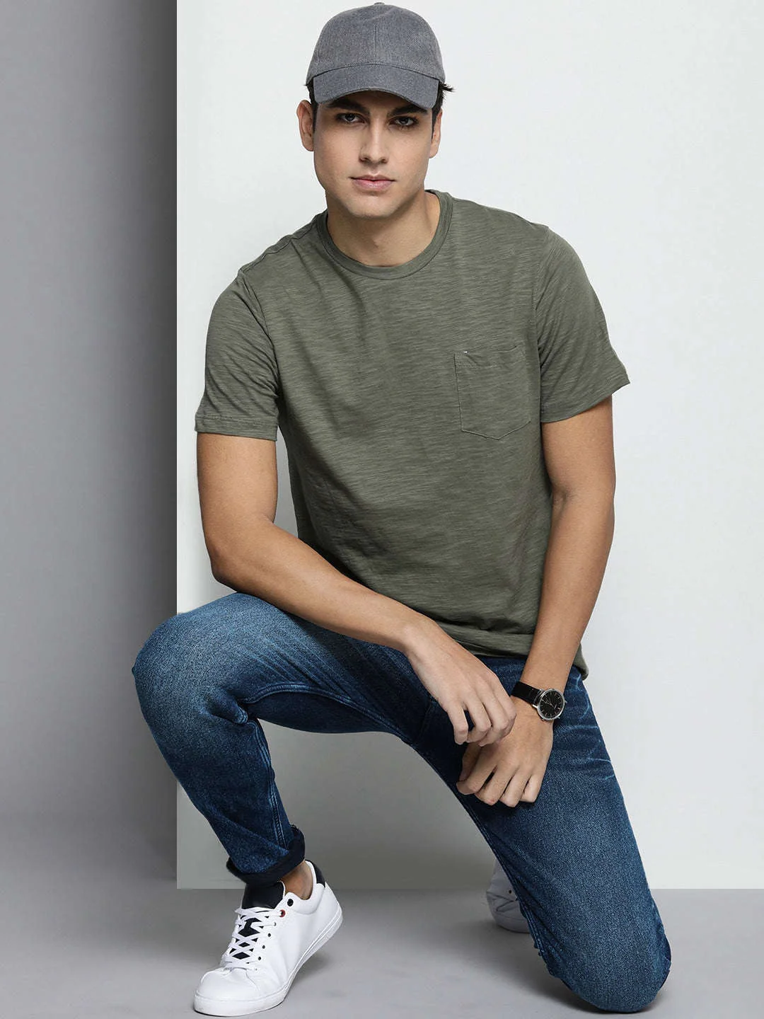 Men's Blue Slim Fit Solid Mid-Rise Stretchable Jeans - Image 5
